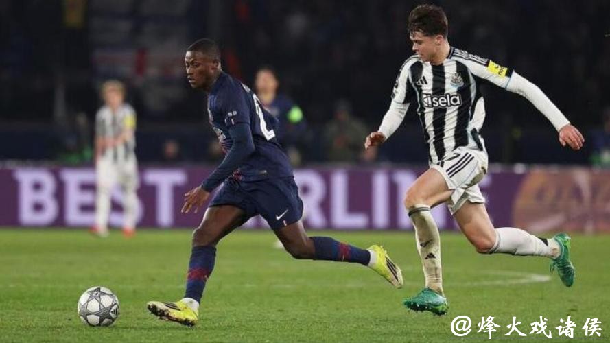 欧冠-维蒂尼亚远射闪击登贝莱失点 巴黎1-1纽卡